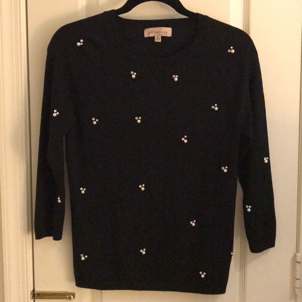 Philosophy black embellished sweater